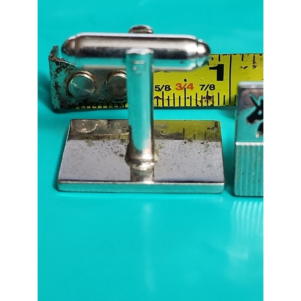 Vintage Silver-Tone Unicorn Cufflinks – Square Men’s Mythical Collectible Gift - Picture 3 of 8